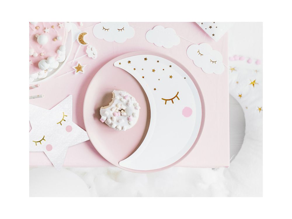 Świeczki urodzinowe Little Star - PartyDeco - różowo-białe, 6 szt.