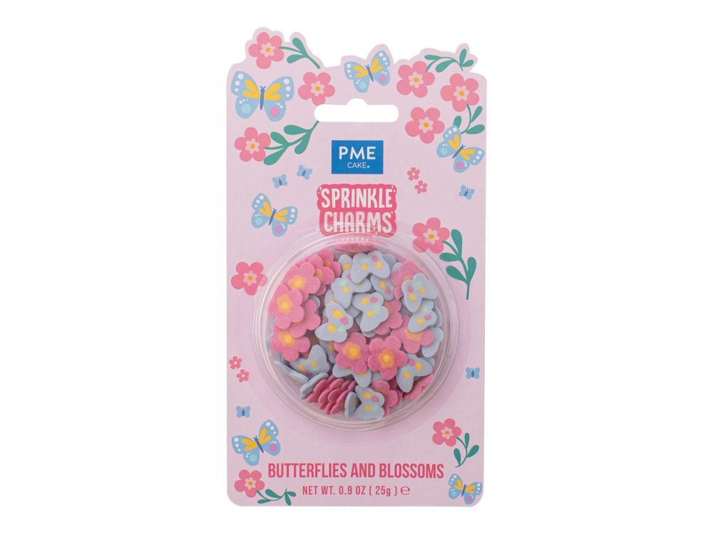 Posypka cukrowa do dekoracji Motyle & Kwiaty - PME - 25 g