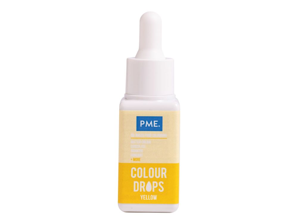 Oil Based Food Colour Colour Drops - PME - Yellow 20 ml