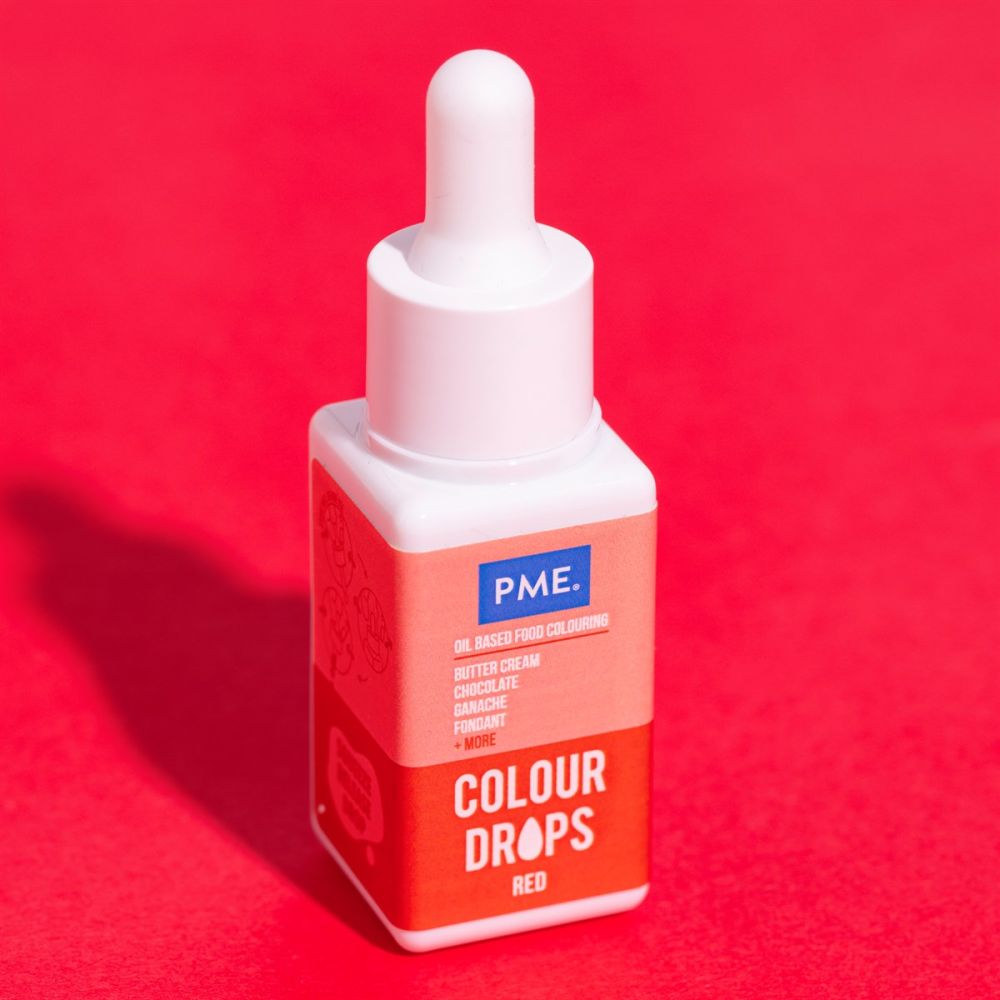 Oil Based Food Colour Colour Drops - PME - Red 20 ml