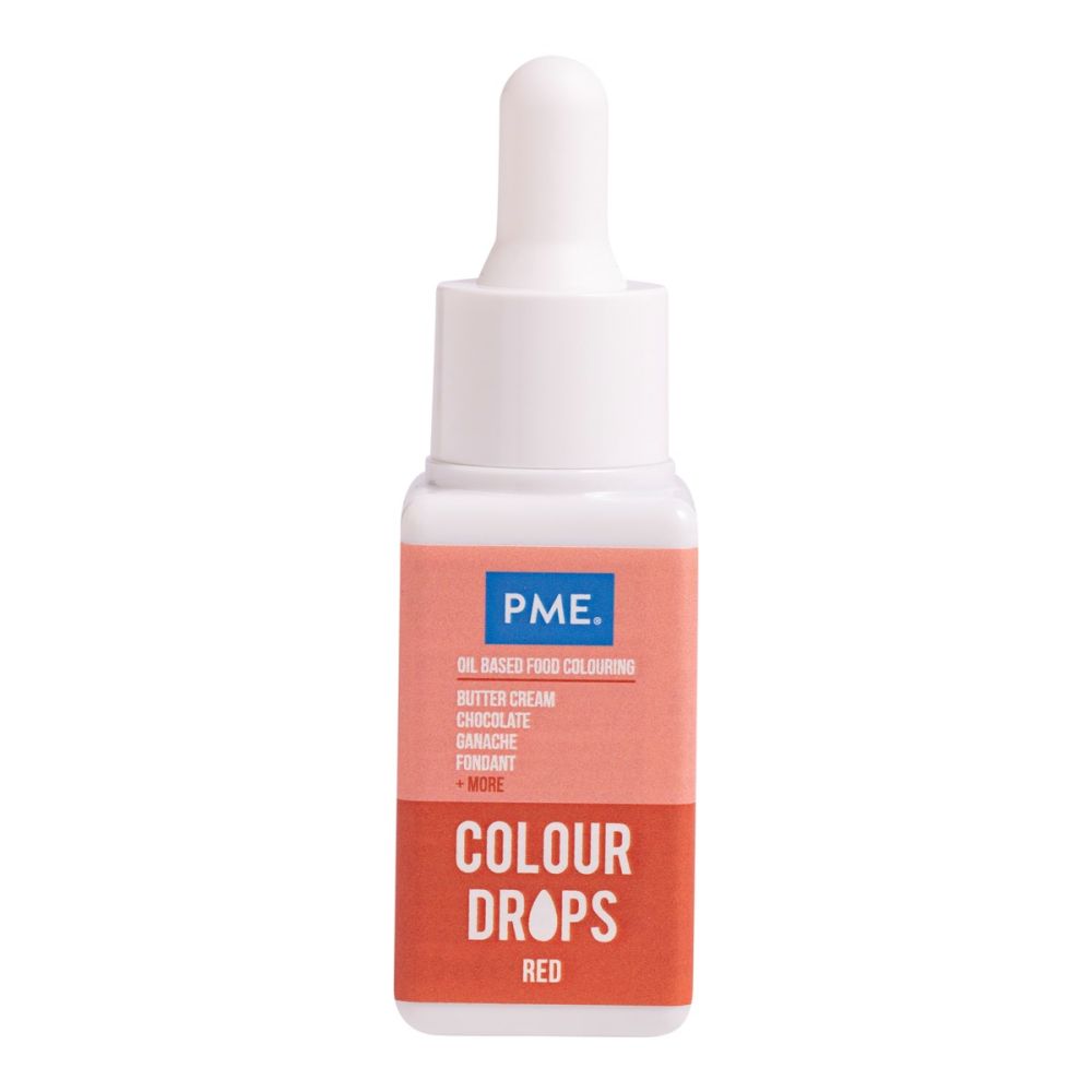 Oil Based Food Colour Colour Drops - PME - Red 20 ml