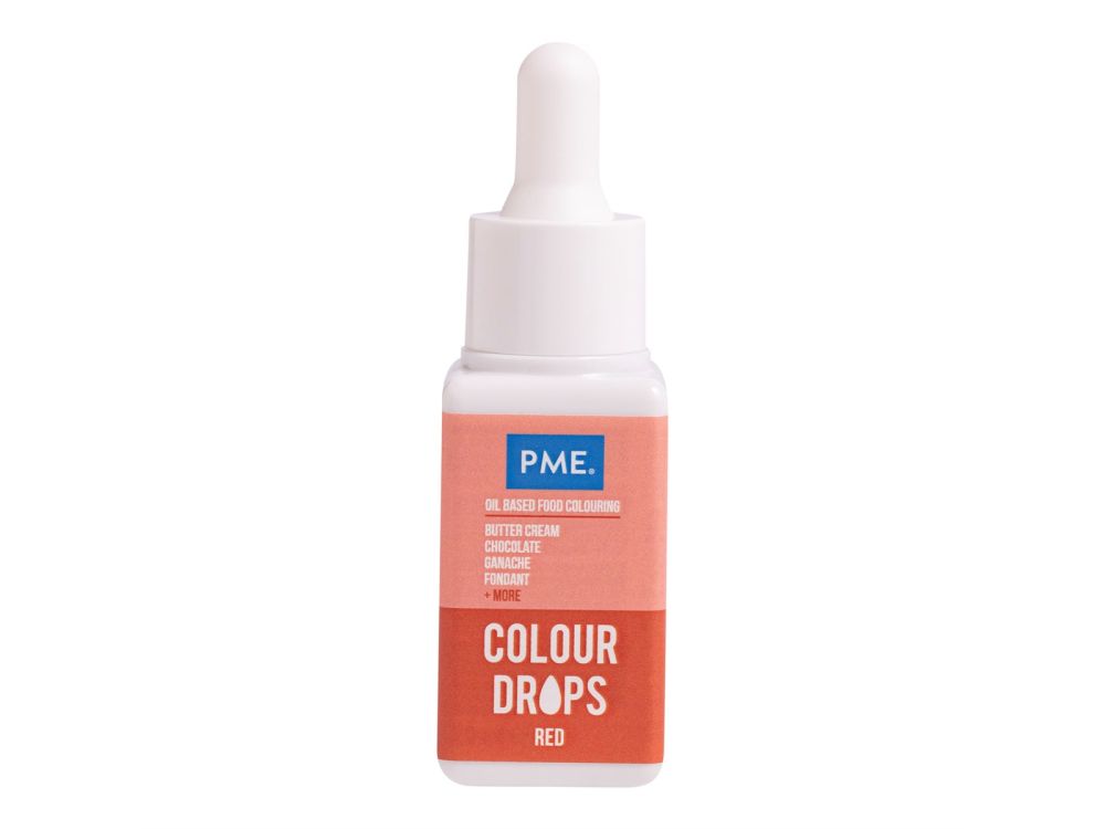 Oil Based Food Colour Colour Drops - PME - Red 20 ml