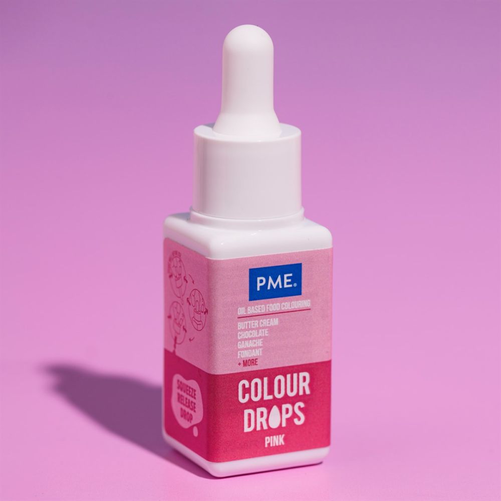 Oil Based Food Colour Colour Drops - PME - Pink 20 ml
