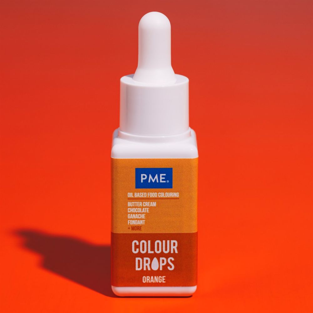 Oil Based Food Colour Colour Drops - PME - Orange 20 ml