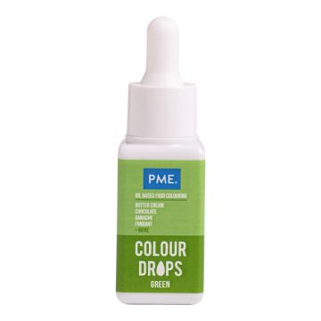 Oil Based Food Colour Colour Drops - PME - Green 20 ml