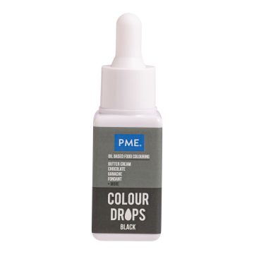 Oil Based Food Colour Colour Drops - PME - Black 20 ml