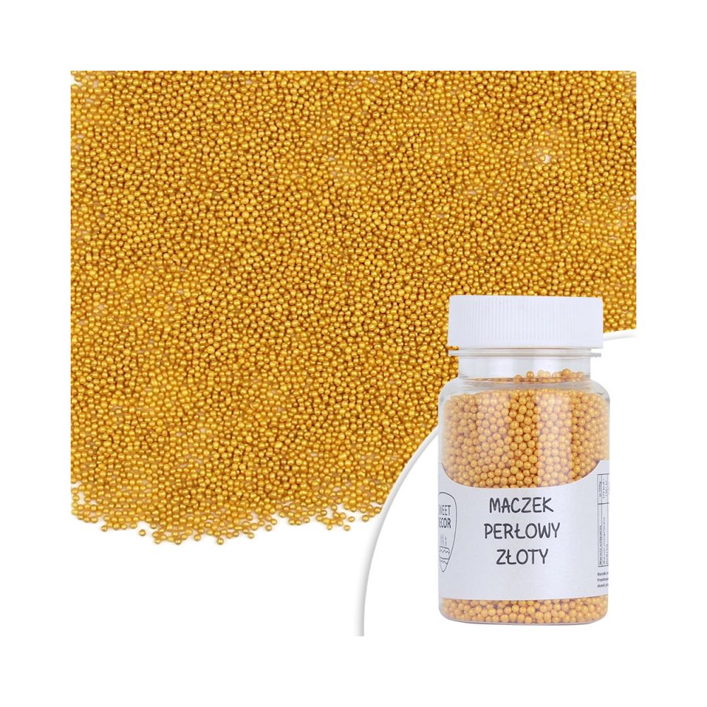 Sugar pearls sprinkles topping - gold, 50 g
