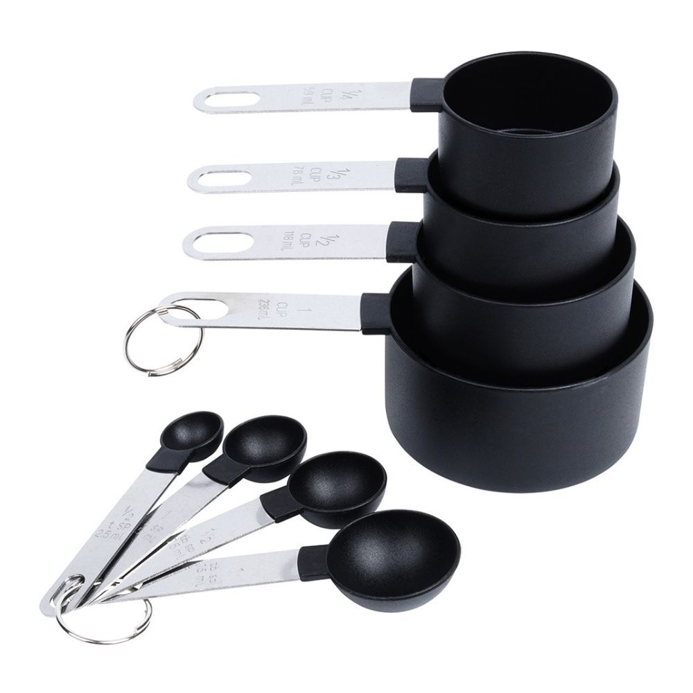 Miarki kuchenne - Vilde - czarne 8 szt.