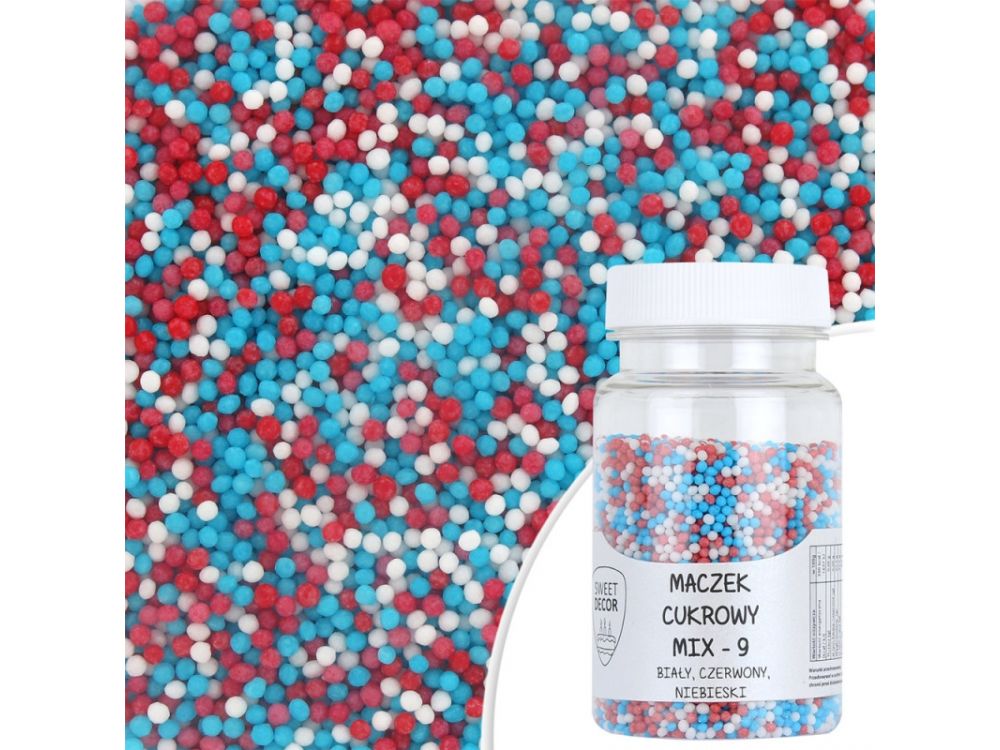 Sugar pearls sprinkles topping - mix 9, 75 g