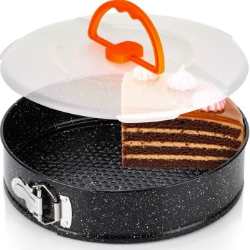 Springform granite pan with lid - Vilde - black 28 cm