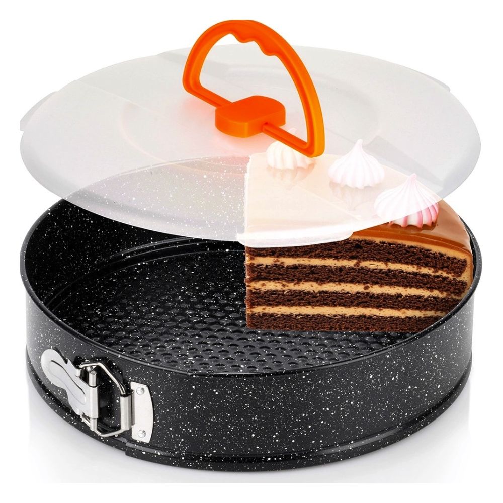 Springform granite pan with lid - Vilde - black 28 cm