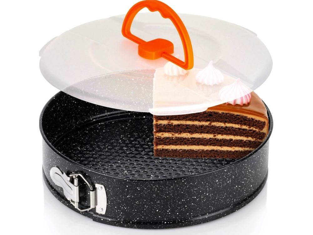 Springform granite pan with lid - Vilde - black 28 cm