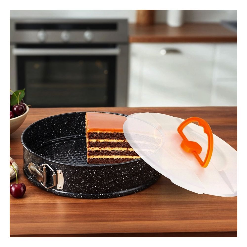 Springform granite pan with lid - Vilde - black 28 cm