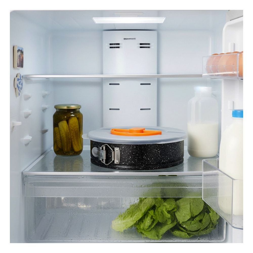 Tortownica rozpinana granitowa z pokrywką - Vilde - czarna 28 cm