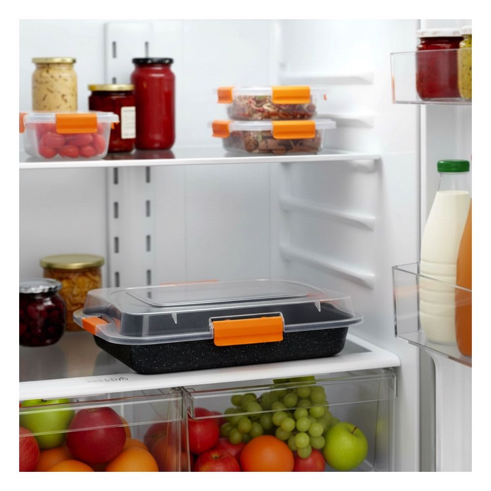 Forma do pieczenia granitowa z pokrywką - Vilde - 36 x 23 x 4,5 cm