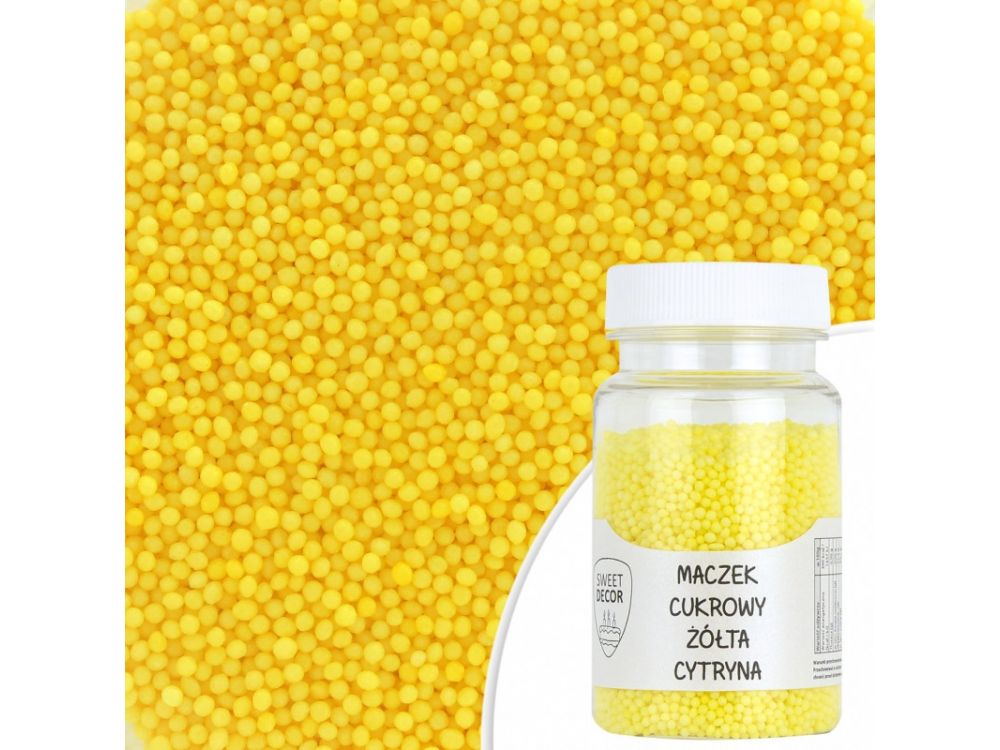 Sugar pearls sprinkles topping - yellow, 75 g