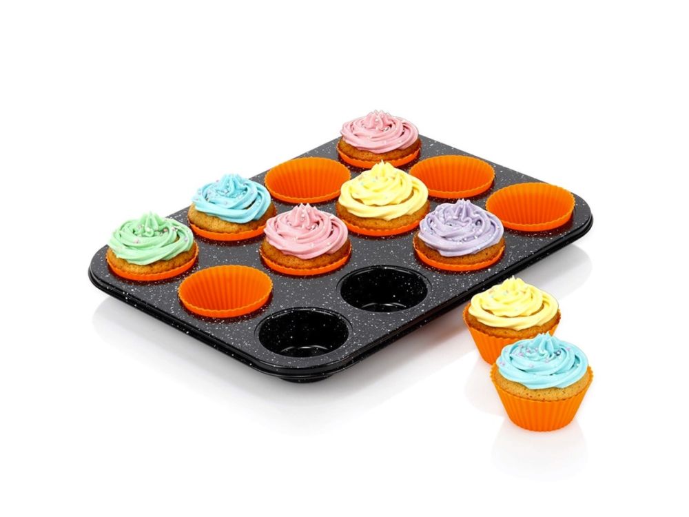 Muffin pan with silicone muffin cups - Vilde - 35,5 x 26,5 x 3 cm