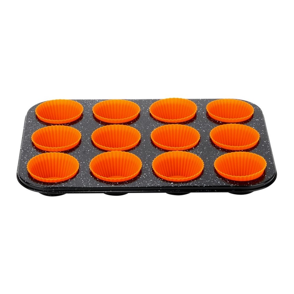 Muffin pan with silicone muffin cups - Vilde - 35,5 x 26,5 x 3 cm