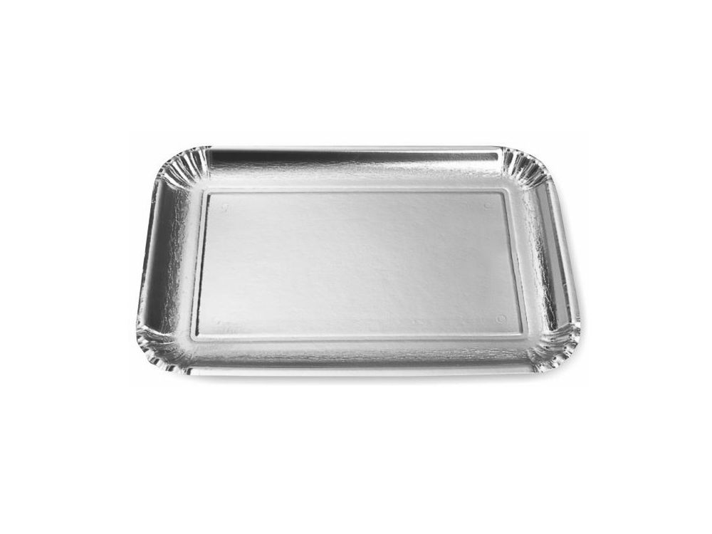 Tray for cakes - Cuki - silver, 23,5 x 34 cm