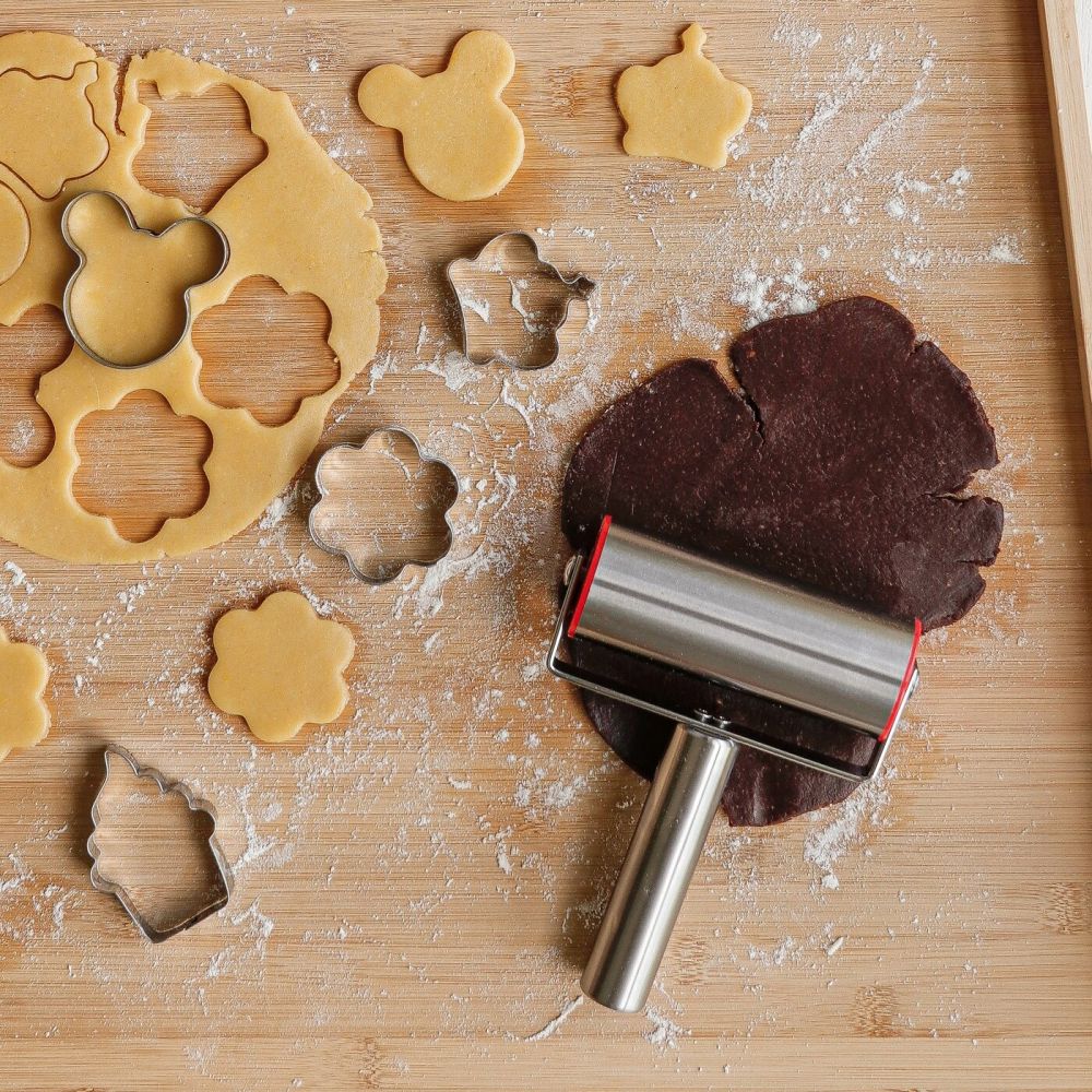 Wałek do ciasta stalowy z rączką - Tadar - 12 cm