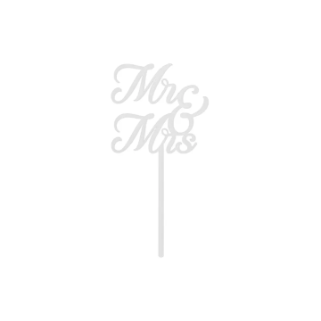 Acrylic Cake Topper Mr & Mrs – PartyDeco – white