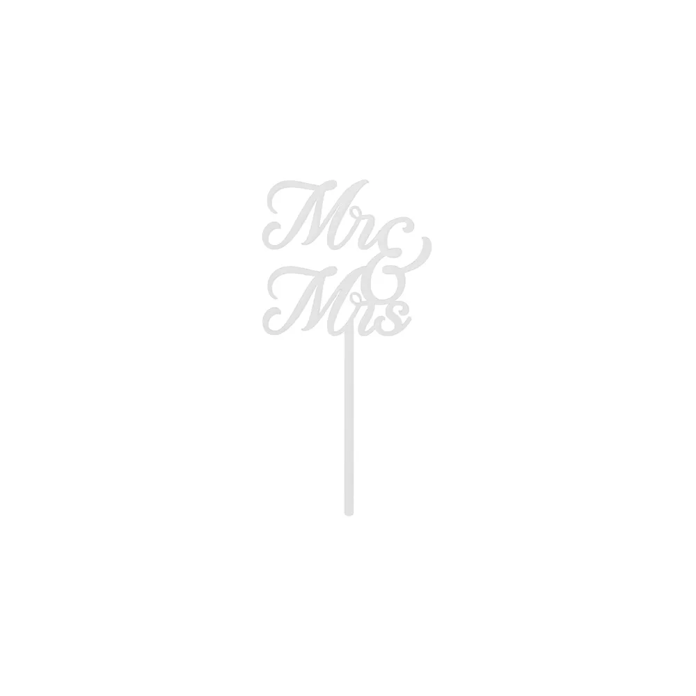 Acrylic Cake Topper Mr & Mrs – PartyDeco – white