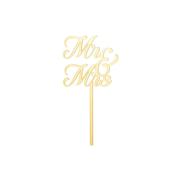 Acrylic Cake Topper Mr & Mrs – PartyDeco – gold