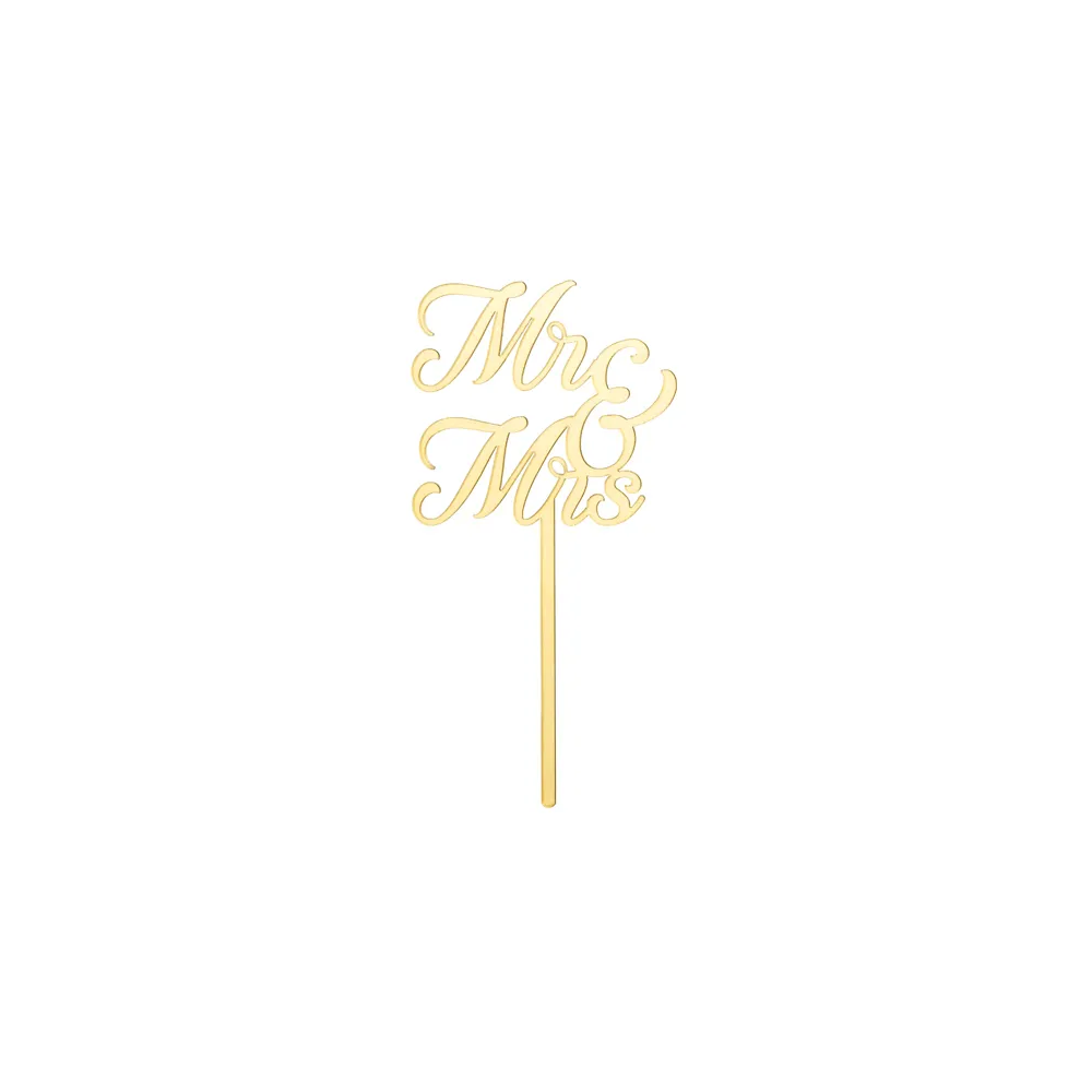 Acrylic Cake Topper Mr & Mrs – PartyDeco – gold