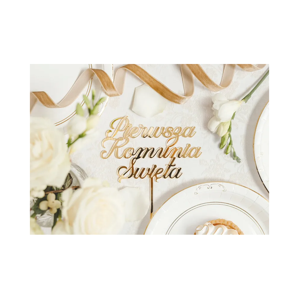 Acrylic Cake Topper First Holy Communion – PartyDeco – gold