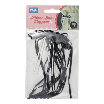 Cake Toppers Bows – PME – Black 8 pcs