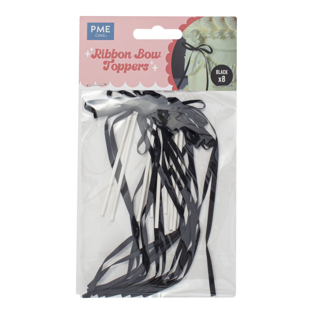 Cake Toppers Bows – PME – Black 8 pcs
