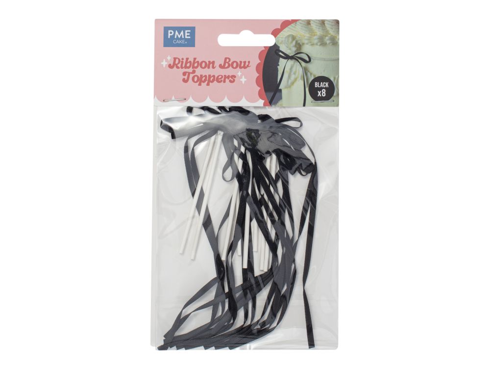 Cake Toppers Bows – PME – Black 8 pcs