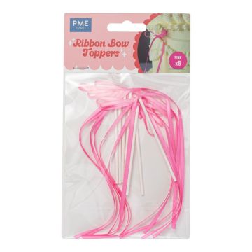 Cake Toppers Bows – PME – Pink 8 pcs