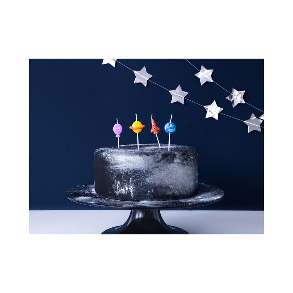 Birthday Cosmos candles - PartyDeco - 4 pcs.