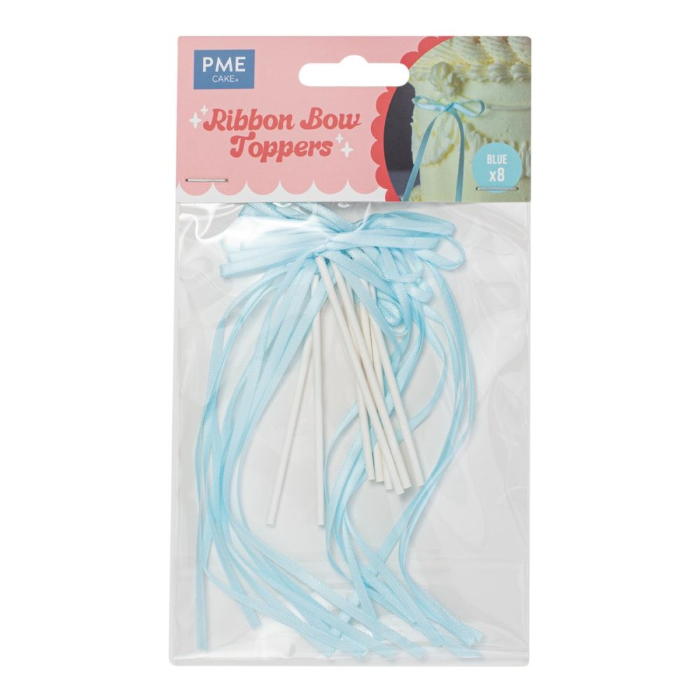 Cake Toppers Bows – PME – Blue 8 pcs