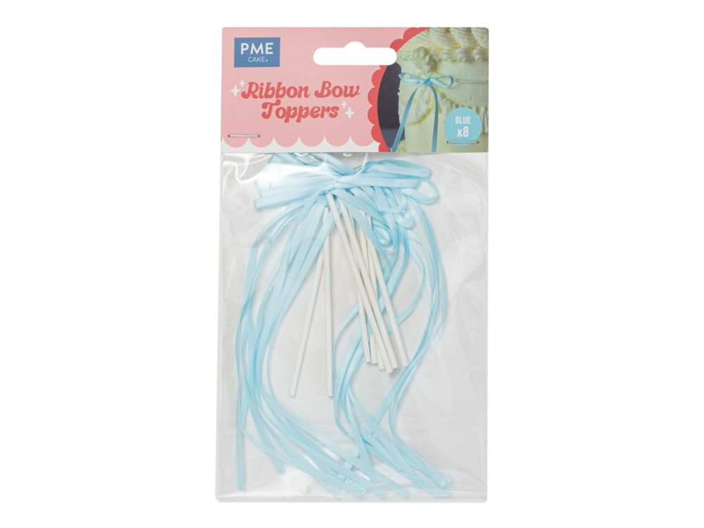 Cake Toppers Bows – PME – Blue 8 pcs