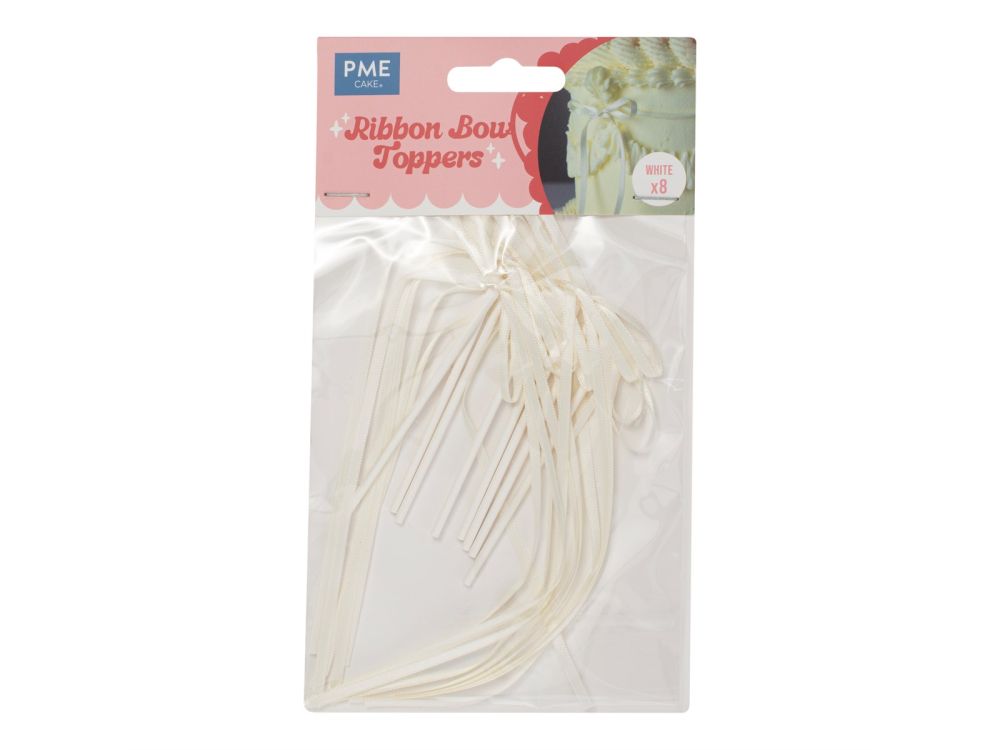 Cake Toppers Bows – PME – White 8 pcs