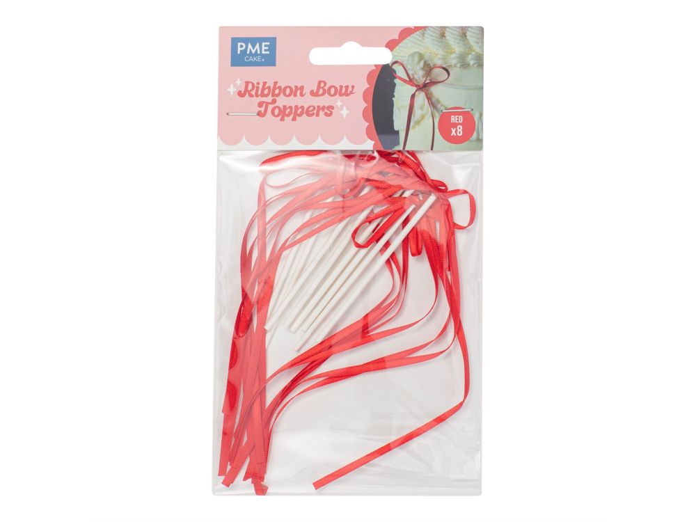 Cake Toppers Bows – PME – Red 8 pcs
