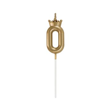 Birthday Candle Number 0 with Crown – GoDan – Champagne Gold