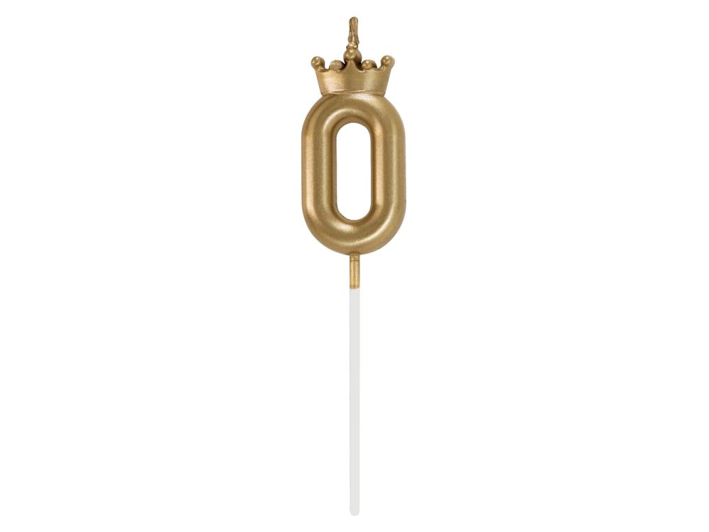 Birthday Candle Number 0 with Crown – GoDan – Champagne Gold