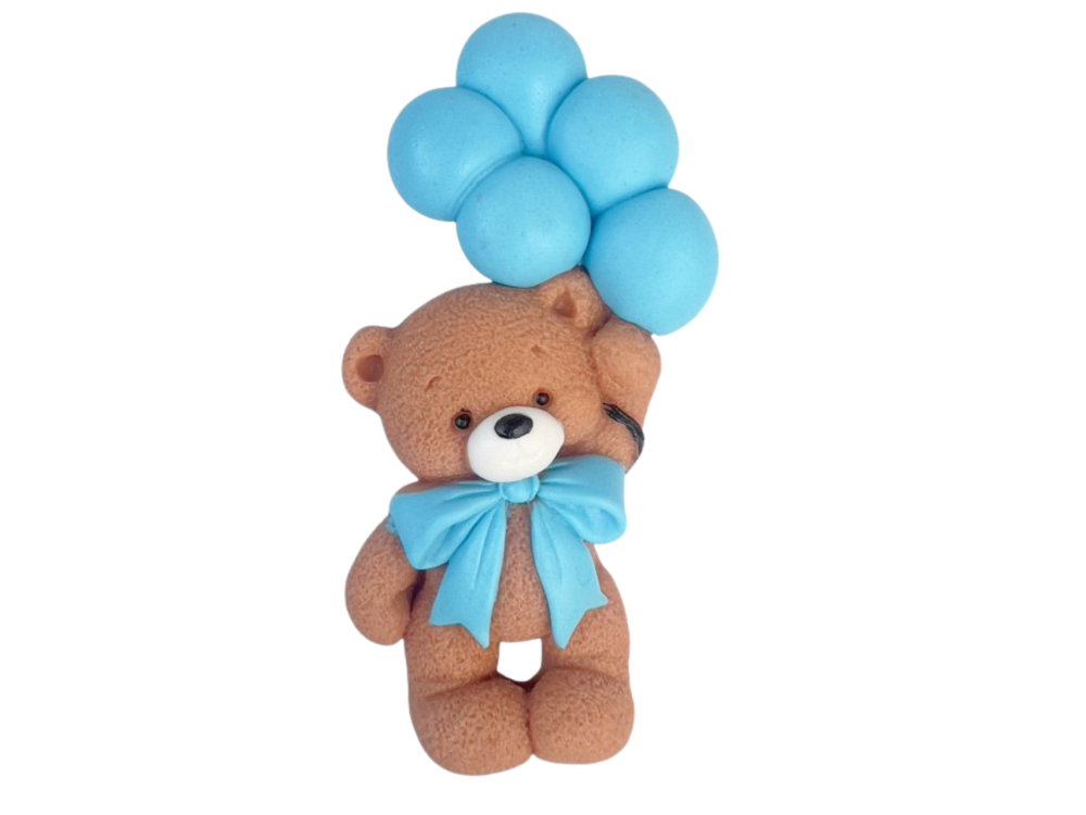 Sugar Cake Decoration – Slado – Teddy Bear with Blue Balloons
