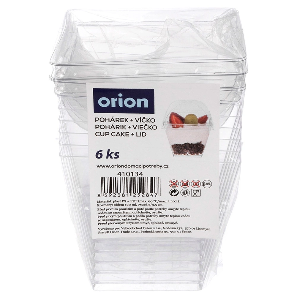 Dessert and Appetizer Cups with Lids – Orion – 180 ml 6 pcs