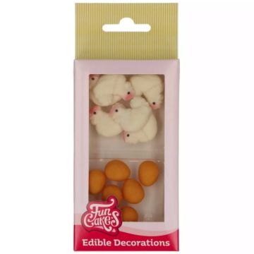 Easter decorations Chicks and Eggs - FunCakes - 12 pcs.