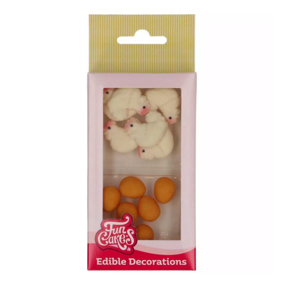 Easter decorations Chicks and Eggs - FunCakes - 12 pcs.