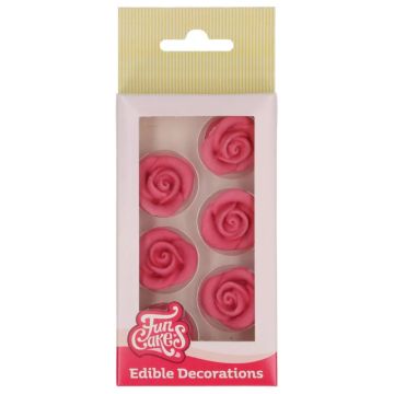 Sugar Decorations Pink Roses – FunCakes – 6 pcs