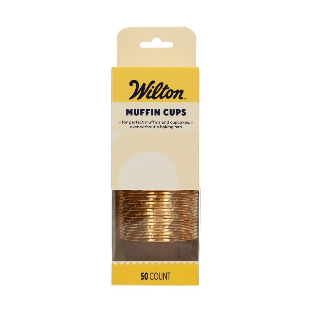 Muffin Cups Brown and Gold – Wilton – 50 pcs