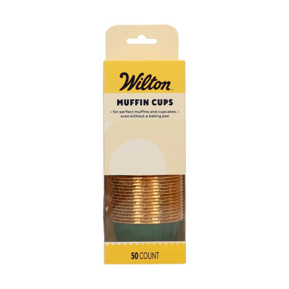 Muffin Cups Green and Gold – Wilton – 50 pcs