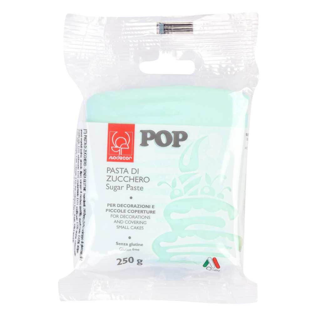 Sugar paste, fondant Pop - Modecor - light blue, 250 g