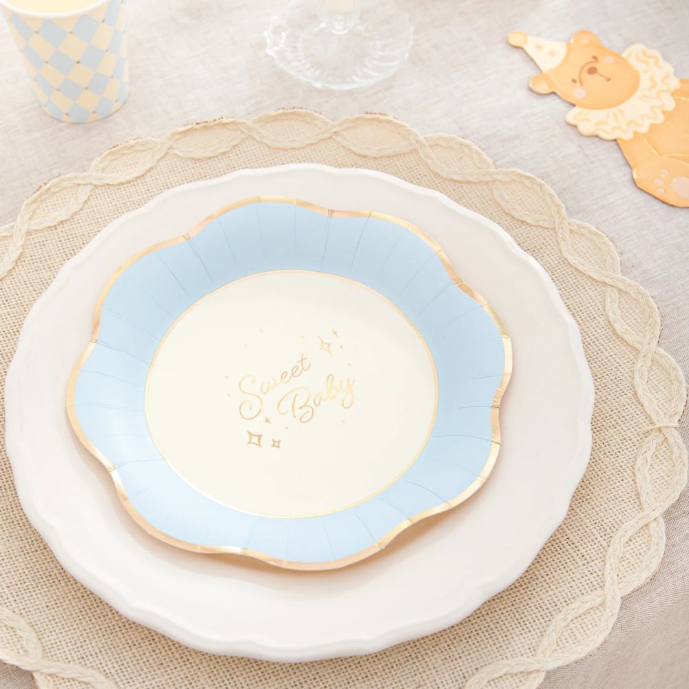 Paper plates Sweet Baby – Party Pal – blue 21.5 cm 6 pcs