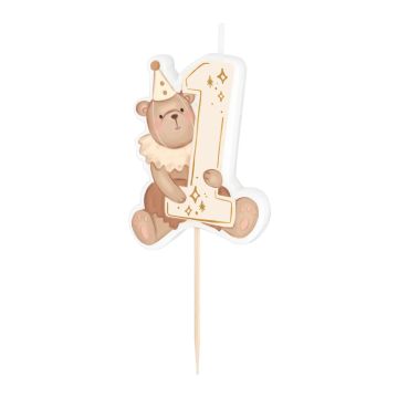 Birthday candle Teddy Bear – Party Pal – number 1